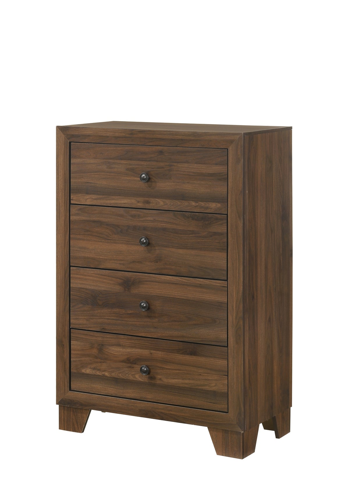 Rustic 1pc Contemporary 4-Drawer Storage Tall Chest Metal Hardware Rustic Brown Cherry Rustic Finish Wooden Bedroom Furniture