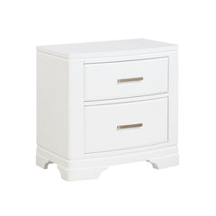 White Finish Sleek Design Nightstand with Two Storage Drawers Transitional Style Bedroom Furniture 1pc