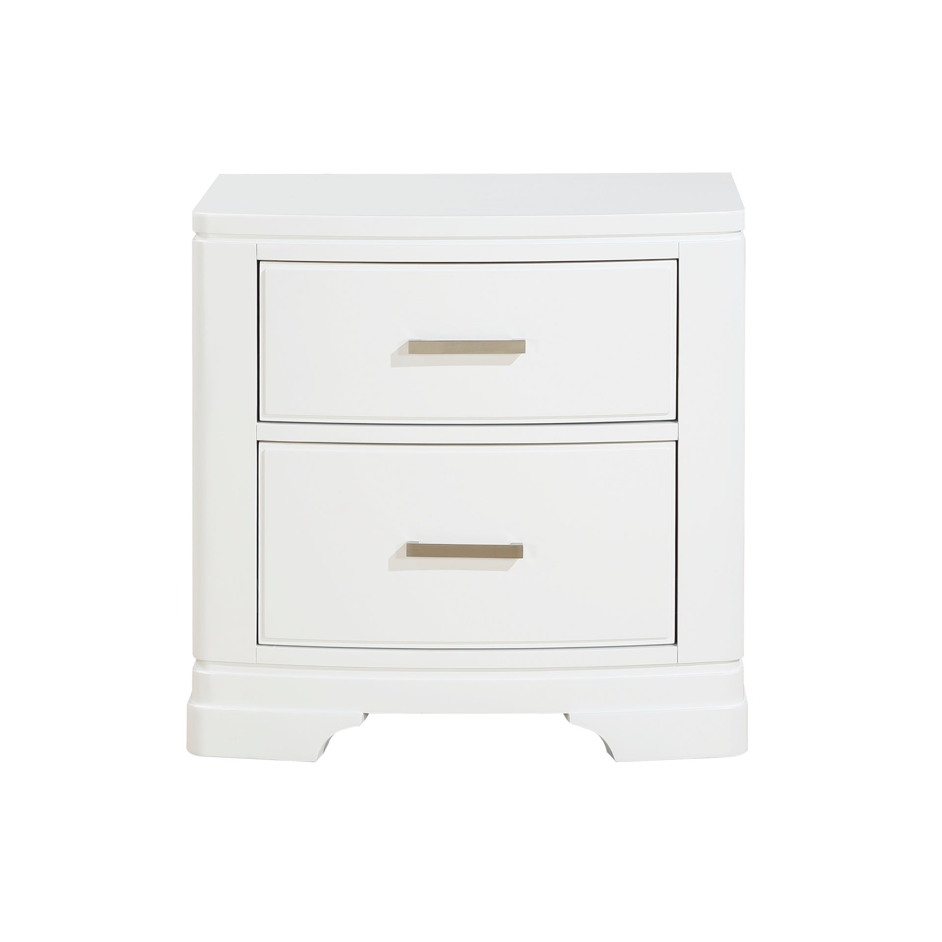 White Finish Sleek Design Nightstand with Two Storage Drawers Transitional Style Bedroom Furniture 1pc