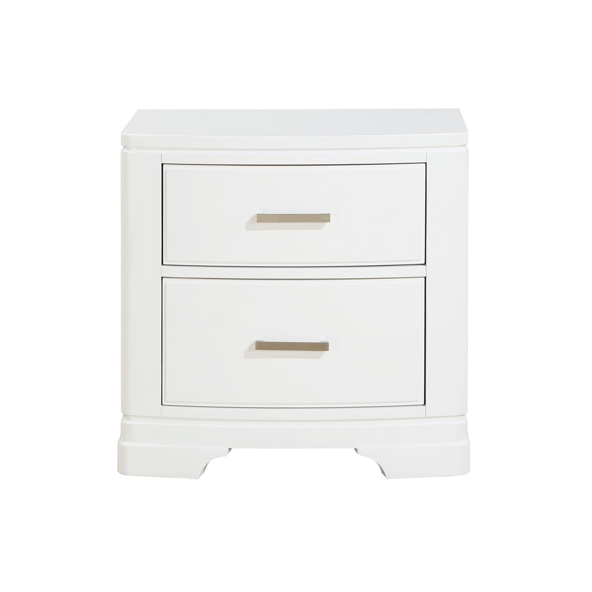 White Finish Sleek Design Nightstand with Two Storage Drawers Transitional Style Bedroom Furniture 1pc