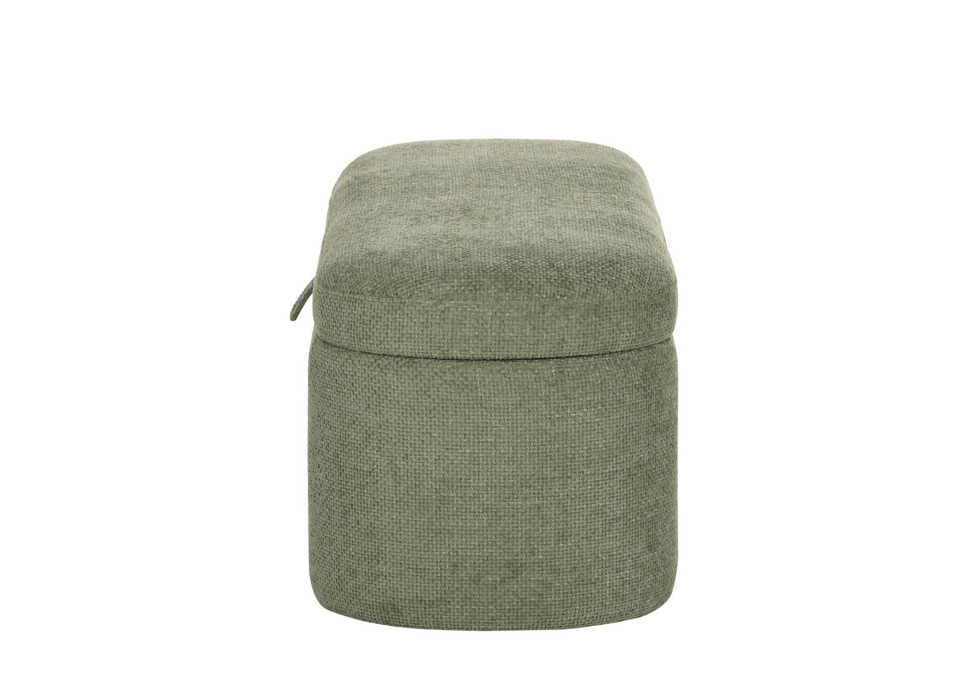 1pc Stylish Functional Storage Bench Spacious Hidden Compartment Cushioned Seat Sturdy Wooden Frame Fabric Upholstery Bedroom Entryway Living Spaces Green Tweed