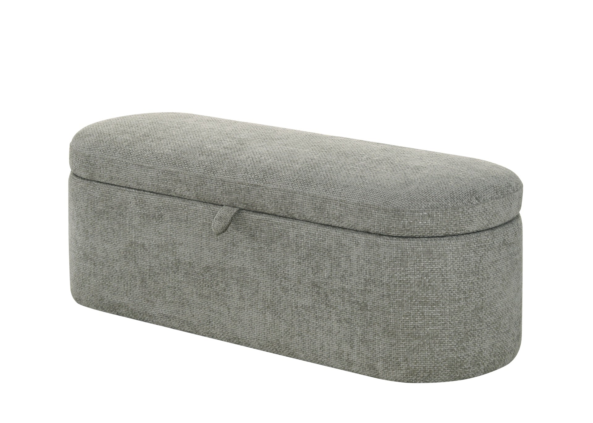 1pc Stylish Functional Storage Bench Spacious Hidden Compartment Cushioned Seat Sturdy Wooden Frame Fabric Upholstery Bedroom Entryway Living Spaces Light Gray Tweed