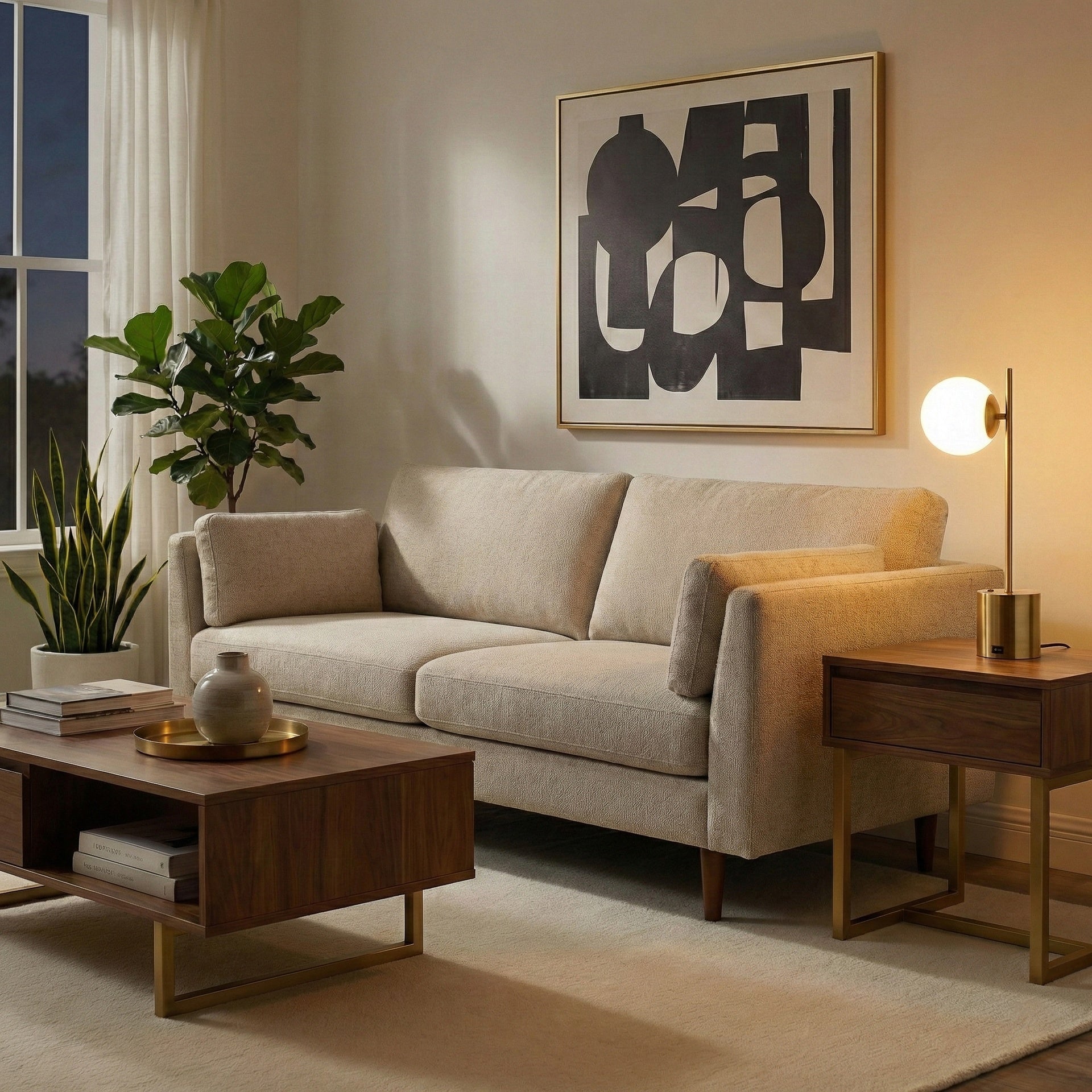 Ethereal Modern Small Brass Metal Table Lamp with White Glass Globe Shade, Elegant Desk Lamp Fixture 22"H x 9.3"W x 5.8"D for Living Room, Desk Lamps for Office Reading
