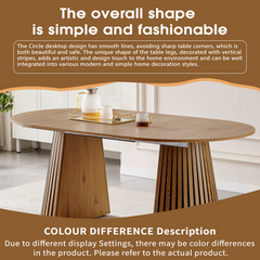 Wooden Dining Table, Flexible and Extendable, Multi-functional and Space-saving, Fashionable Oval Design and Slatted Table Legs, Tea Table or Office Desk, Beautiful and Practical
