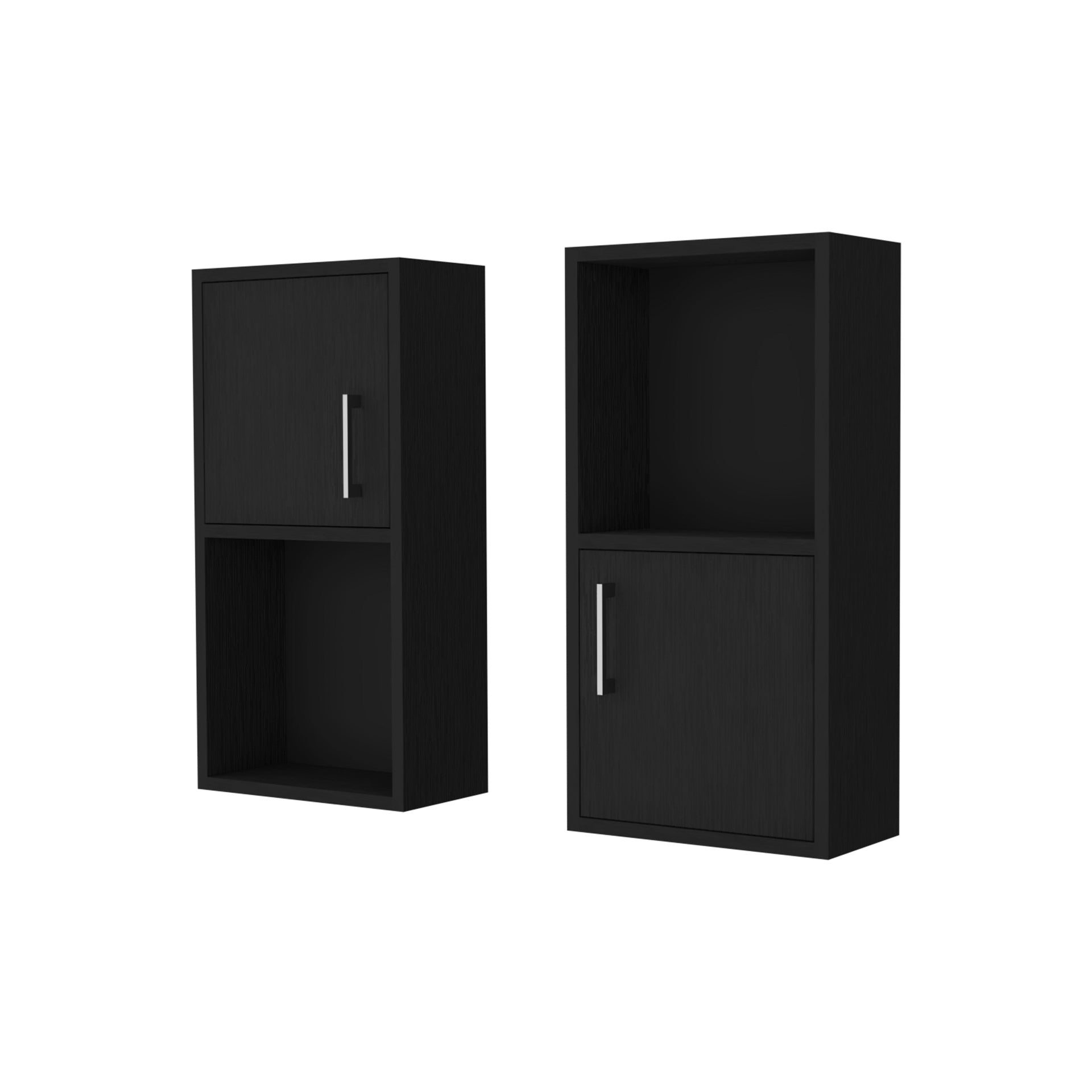 Wenge 2 Bathroom Medicine Cabinets with Open Shelf