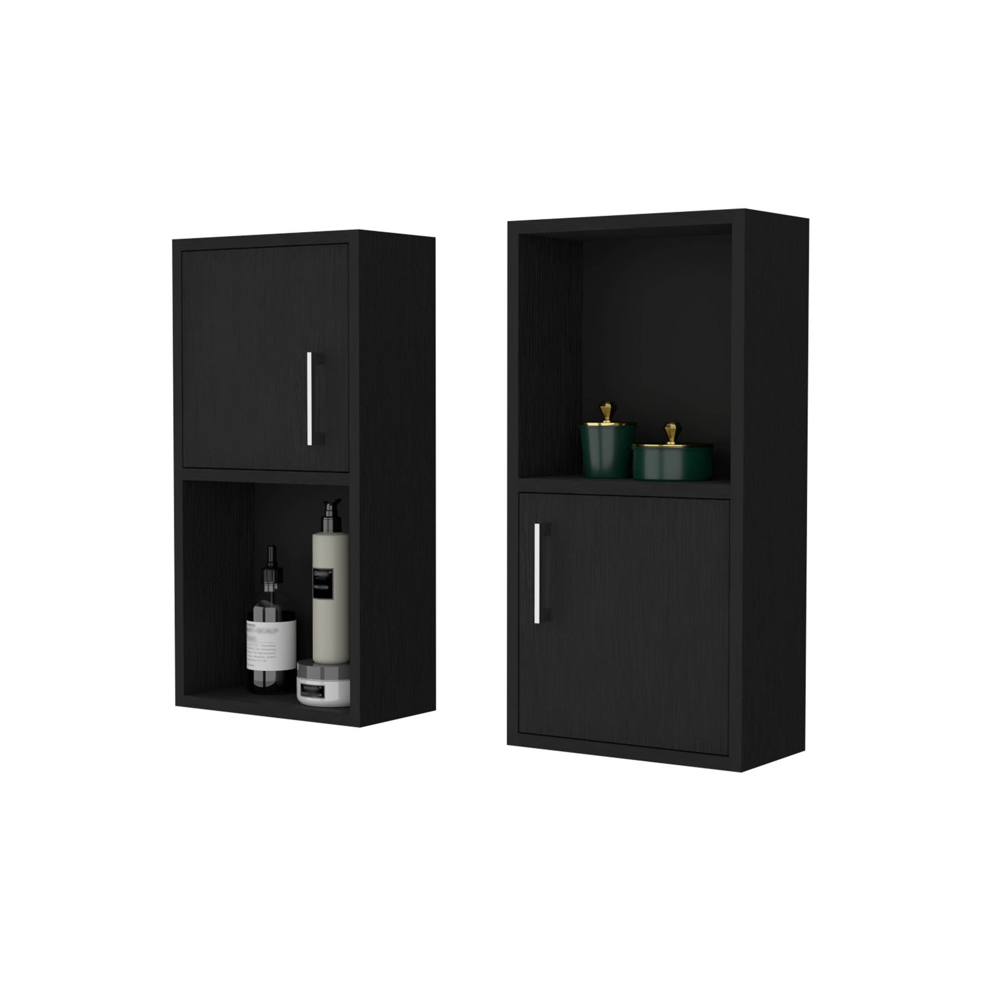 Wenge 2 Bathroom Medicine Cabinets with Open Shelf