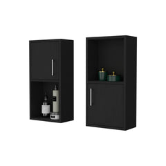 Wenge 2 Bathroom Medicine Cabinets with Open Shelf