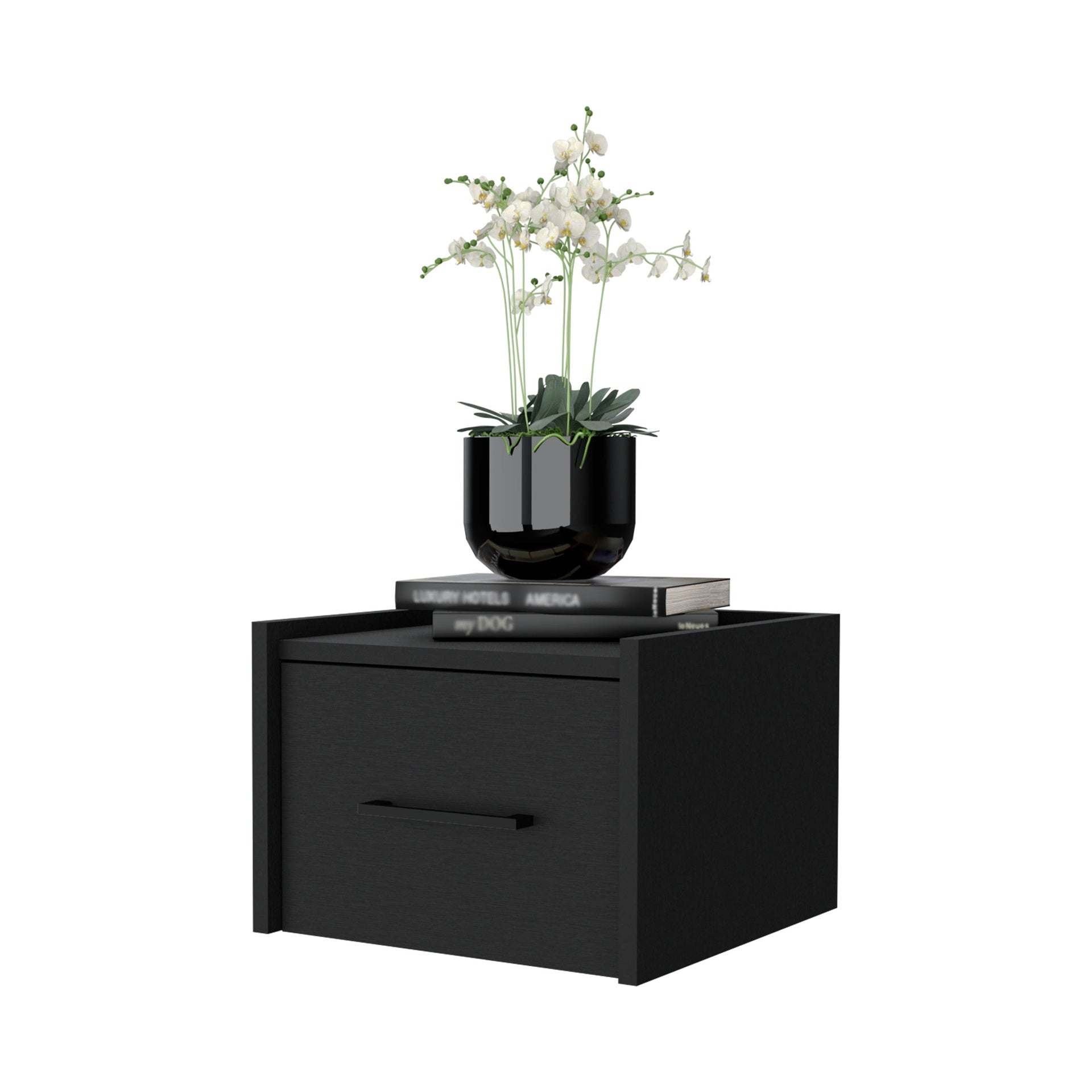 Wenge Wall-Mounted Floating Nightstand