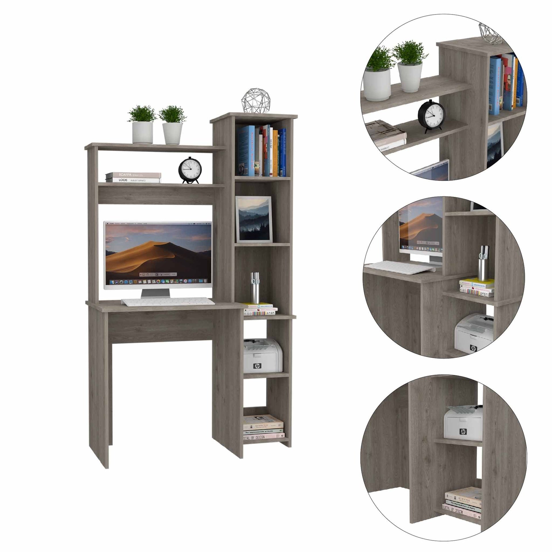 Nashville Writing Desk, Six Shelves
