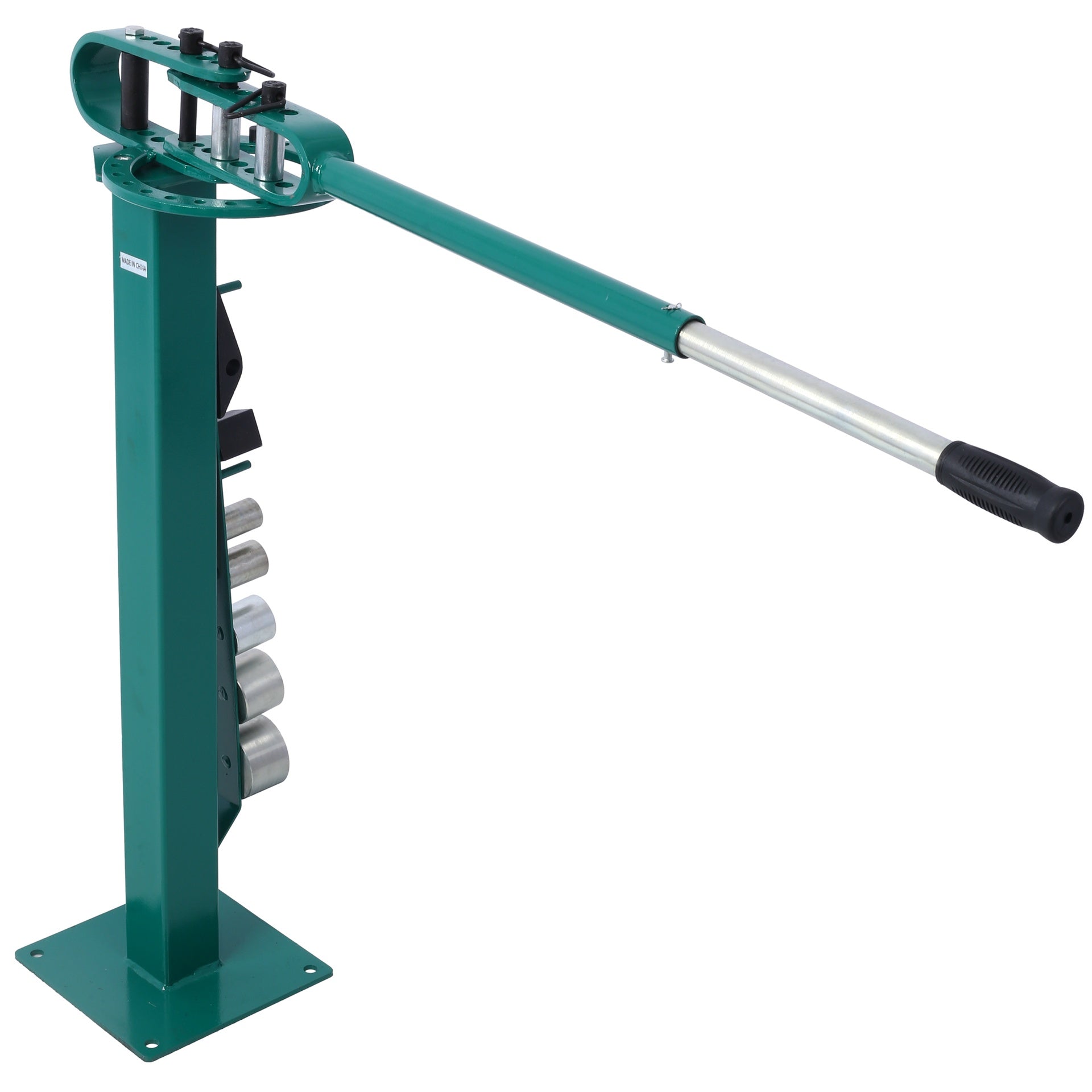 Pedestal Floor Compact Bender 7 Dies Versatile Compact Metal Tubing Bender 44' Mount Powdercoat Telescoping Handle Maximum 5/8" Thick 1-15/16" Width