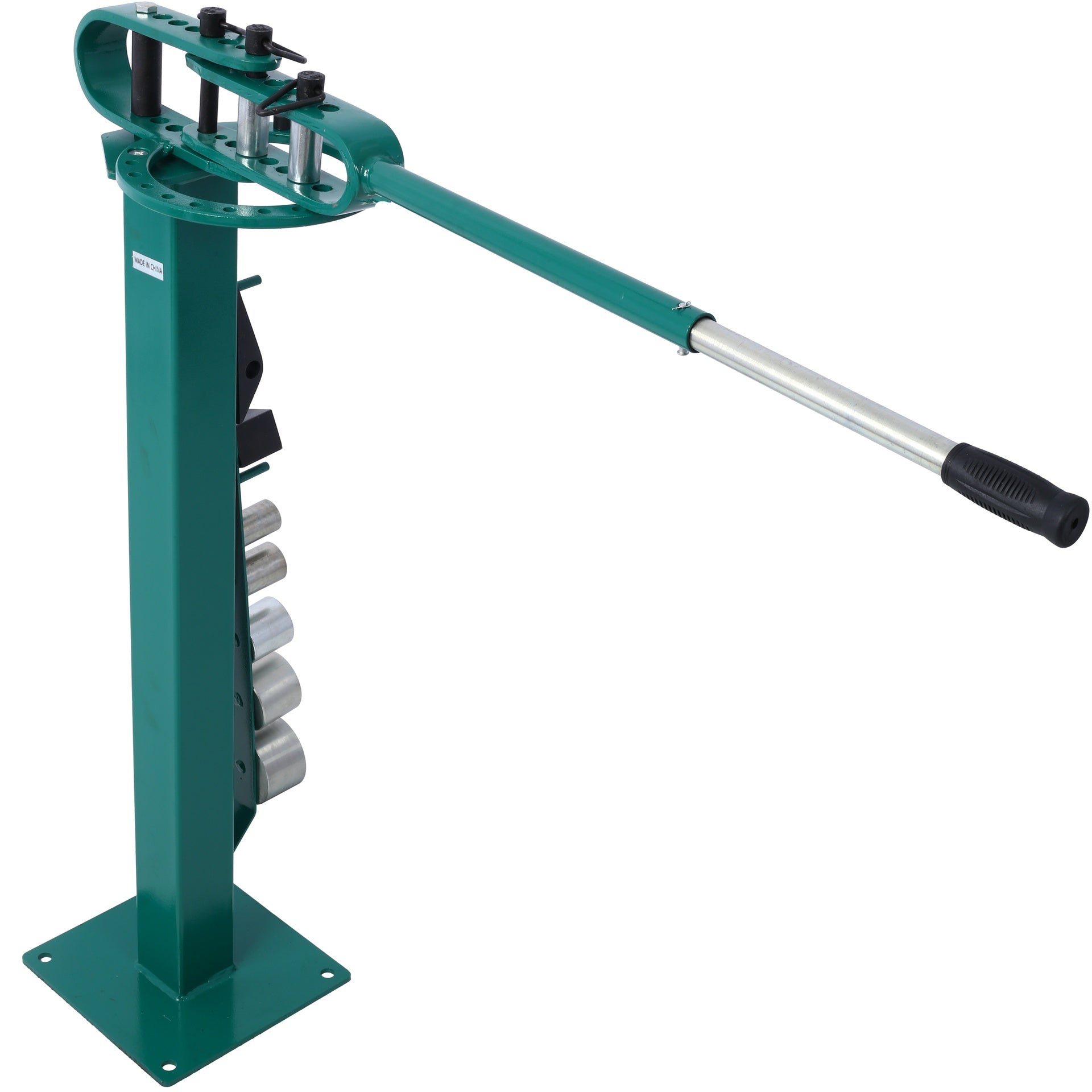 Pedestal Floor Compact Bender 7 Dies Versatile Compact Metal Tubing Bender 44' Mount Powdercoat Telescoping Handle Maximum 5/8" Thick 1-15/16" Width