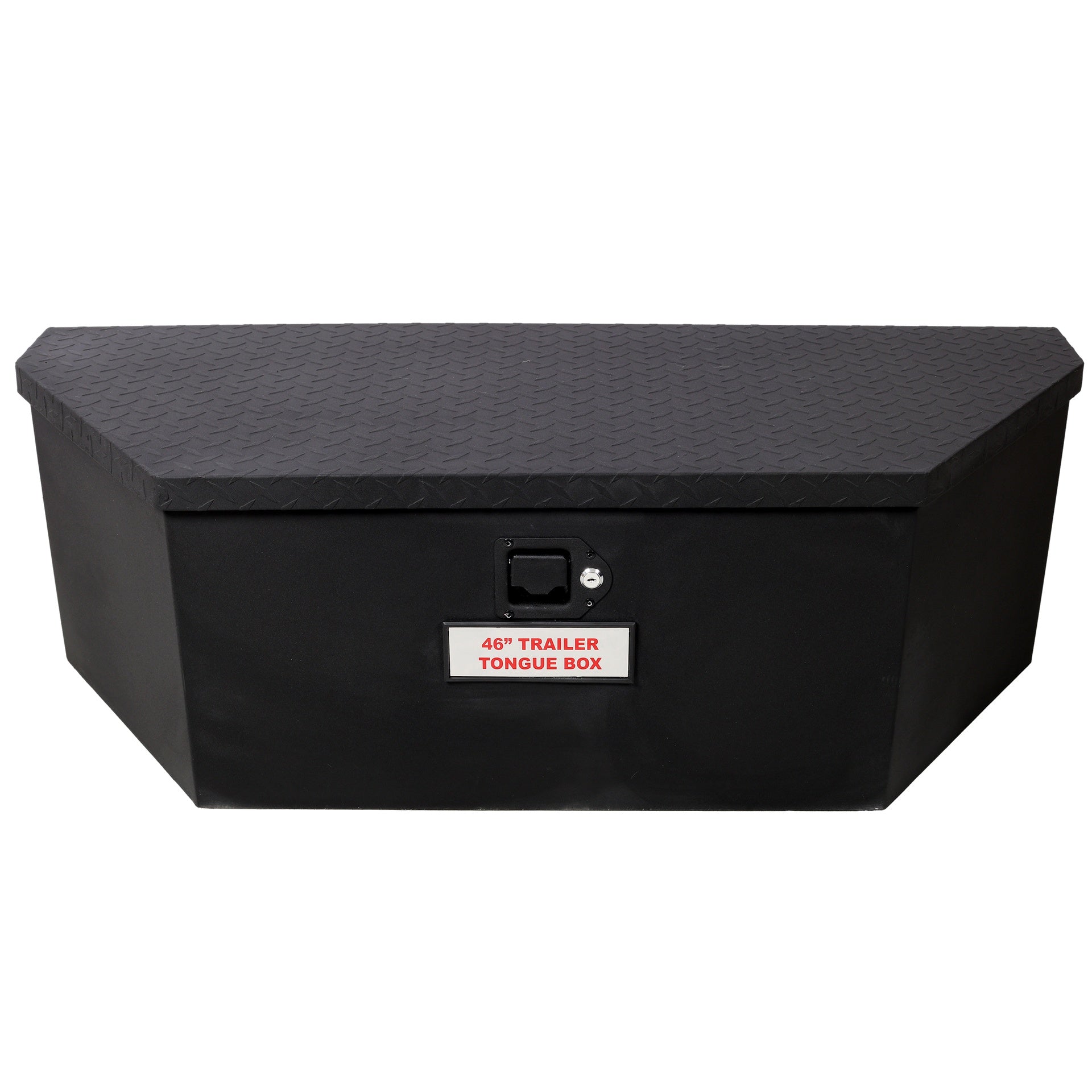 46"X18"X14.5" Tongue Truck Box Black Heavy Duty Steel Trailer Tongue Box, 6.7 CUFT Capacity, With Lock and Keys, Black color