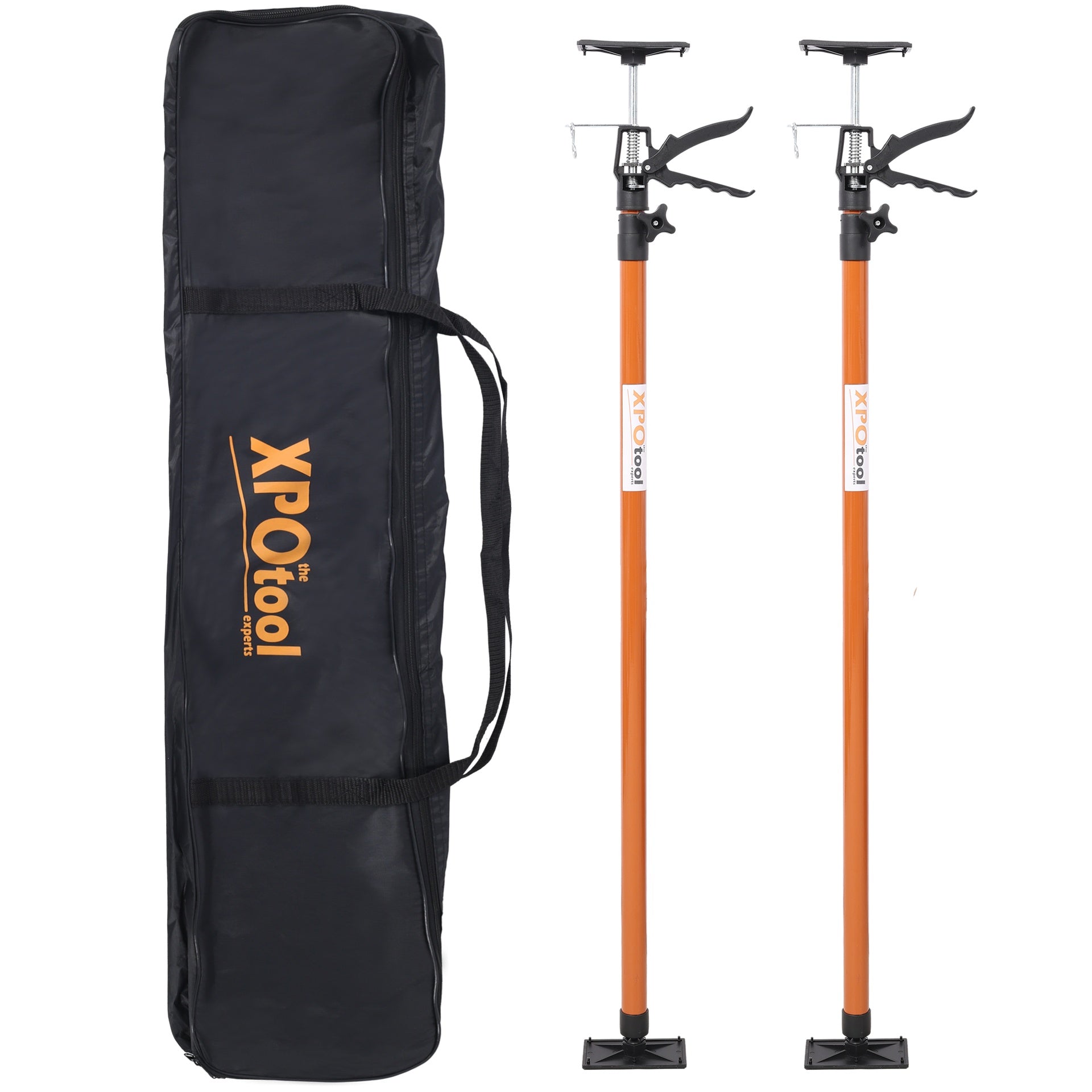2Pack Adjustable Support Pole,Steel 3rd Hand Support System,Support Rod for Jacks Cargo Bars Drywalls,Cabinet Jacks for Installing Cabinets,Extends from 45 to 114 Inch ,with carrry bag