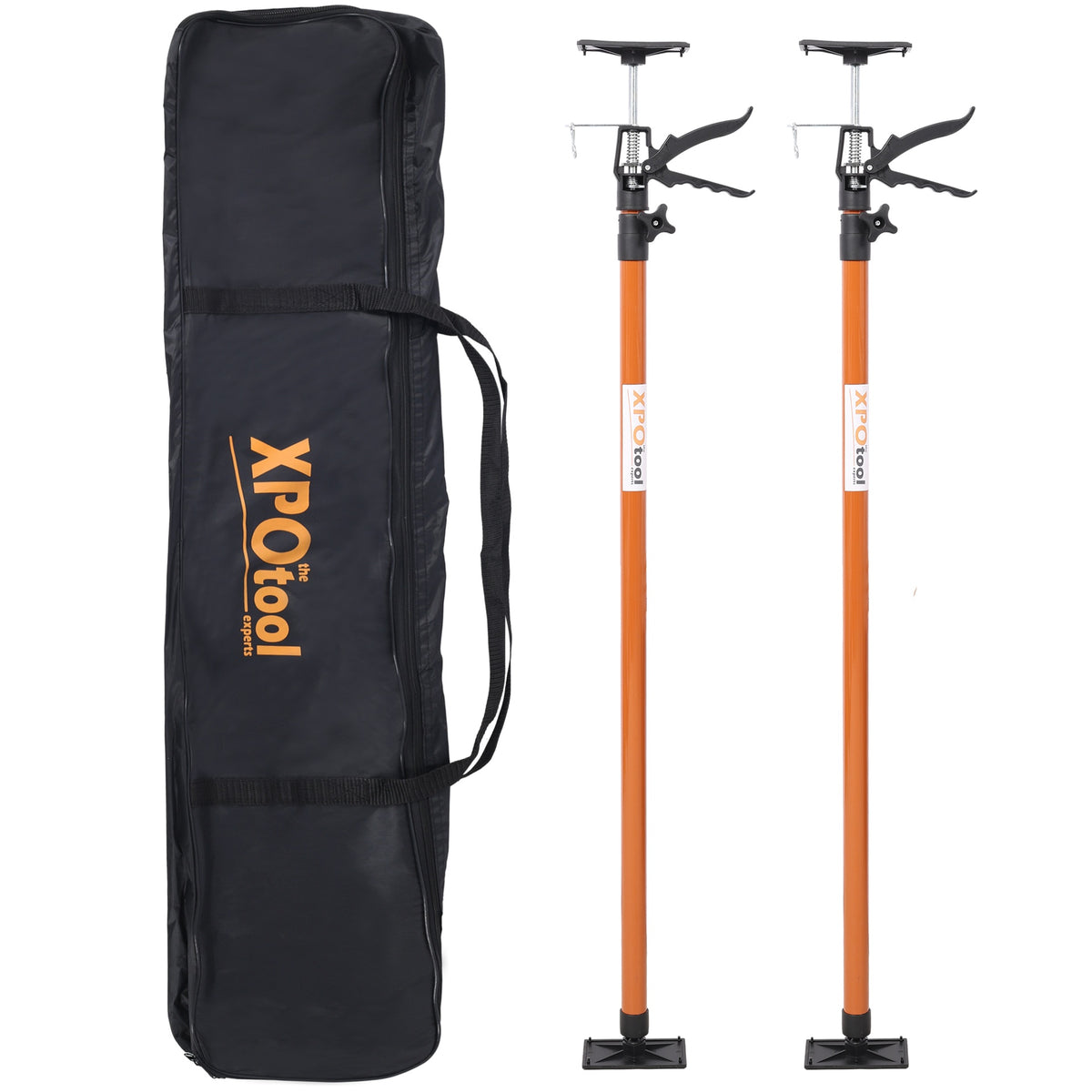 2Pack Adjustable Support Pole,Steel 3rd Hand Support System,Support Rod for Jacks Cargo Bars Drywalls,Cabinet Jacks for Installing Cabinets,Extends from 45 to 114 Inch ,with carrry bag