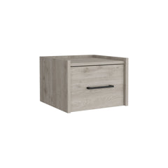 Floating Nightstand, Space-Saving Design with Handy Drawer and Surface, Light Gray