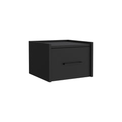 Floating Nightstand, Space-Saving Design with Handy Drawer and Surface, Black