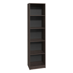 XS Bookcase Compact Bookshelf with Multiple Shelves, Dark Walnut / Black Wengue