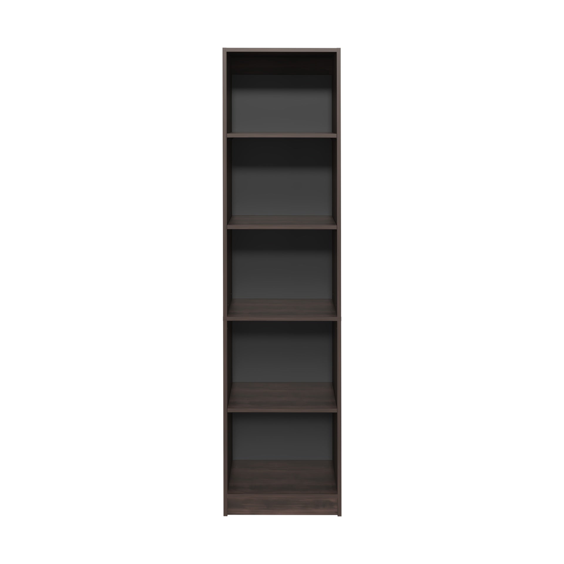 XS Bookcase Compact Bookshelf with Multiple Shelves, Dark Walnut / Black Wengue