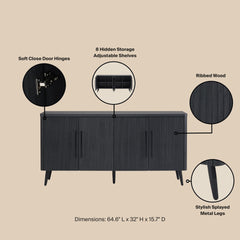 Sideboard in Charcoal Gray
