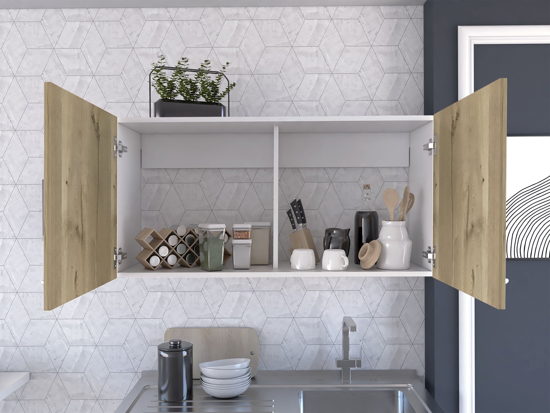 Oklahoma Wall Cabinet, Two Doors