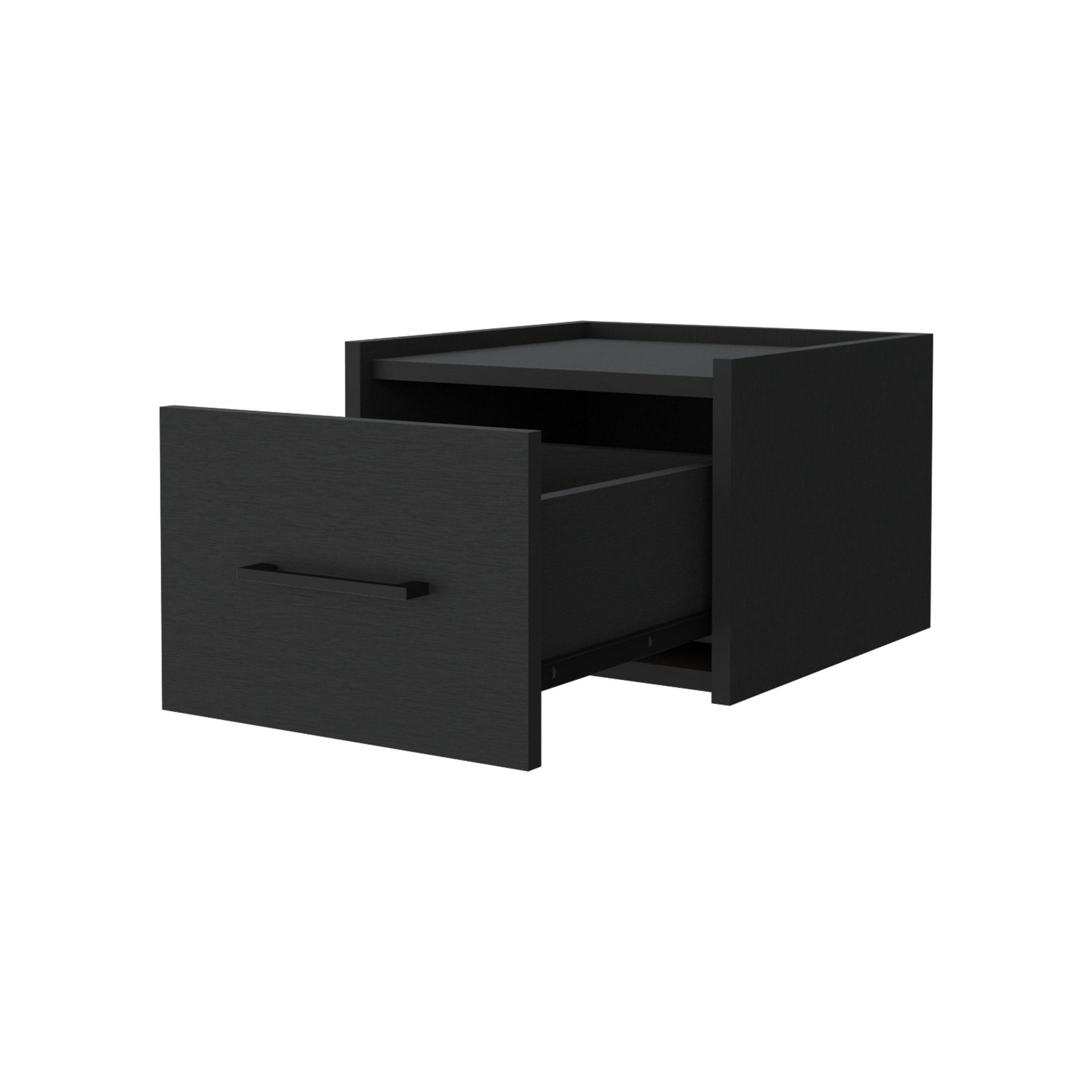 Elfrida Wall-Mounted Nightstand, Sleek Single-Drawer Design with Spacious Top Shelf