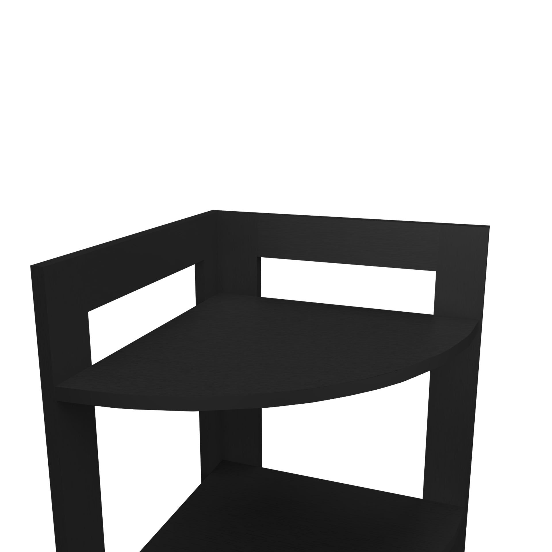 Gisela Corner Shelf With Three Shelves, Black
