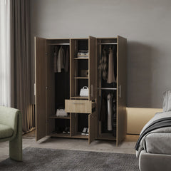 FM FURNITURE Alamo Lake Armoire Multi-storage with one Drawer, Natural Oak