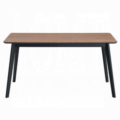 Contemporary Black and Walnut Finish Dining Table 1pc Wooden Kitchen Dining Furniture