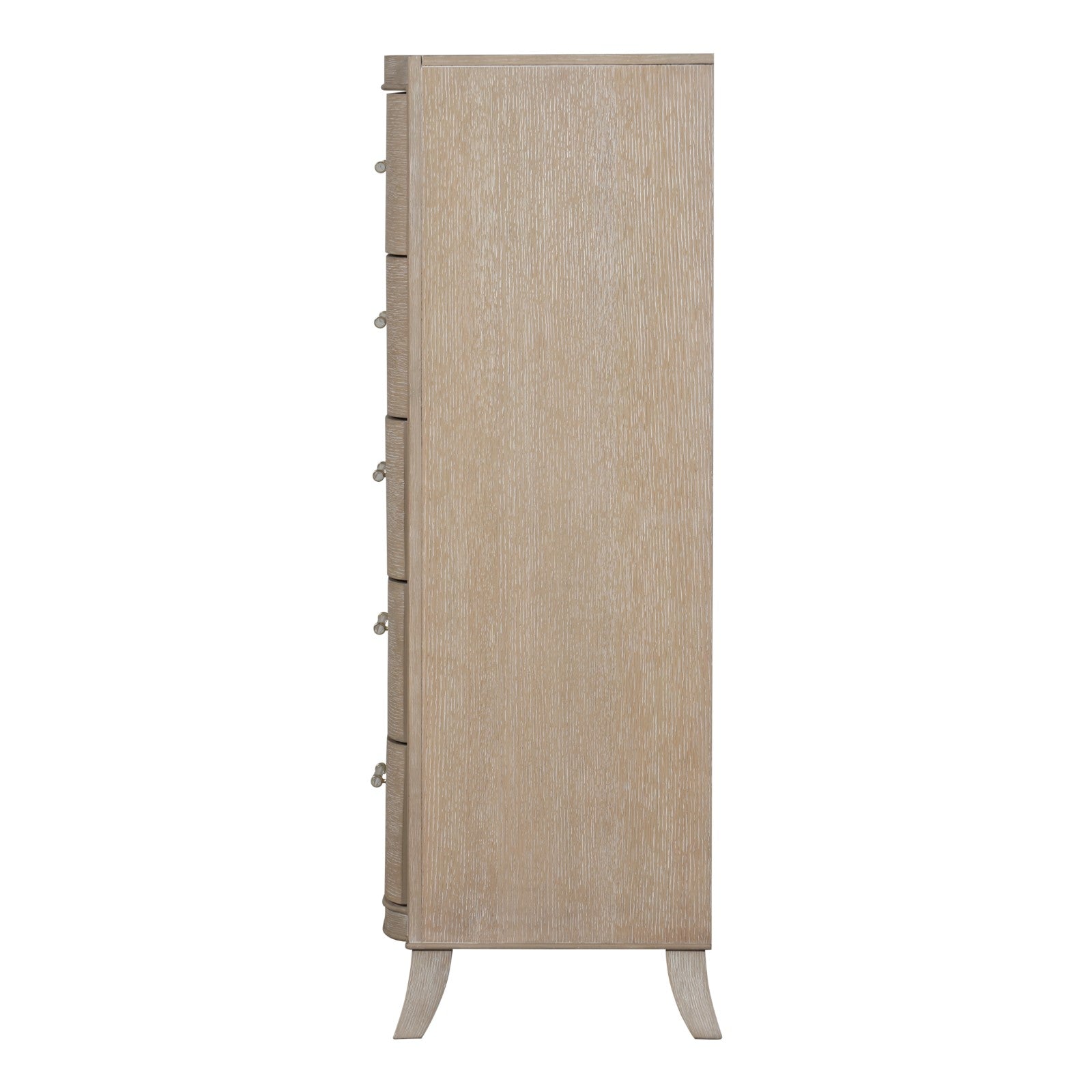 Transitional Style 1pc Chest English Dovetail Drawers Acrylic Handles Ball Bearing Glides Shelter Padded Headboard Natural Oak Finish Bedroom Furniture