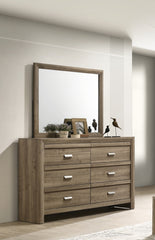 1pc Contemporary Style Six Drawers Storage Dresser Wooden Bedroom Furniture Light Brown Warm Wood Finish