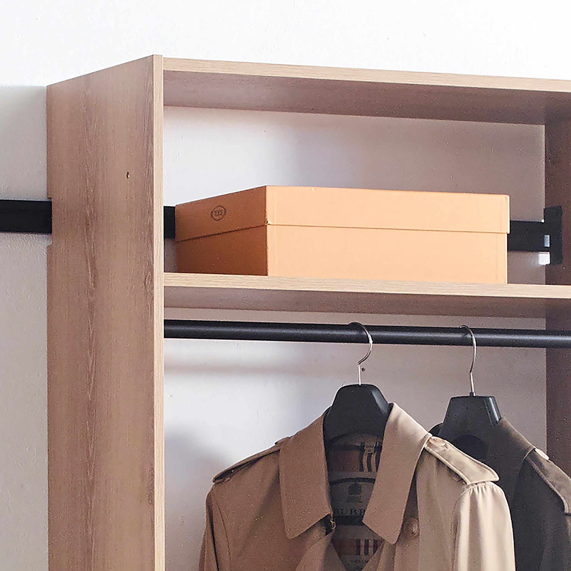 Devi Oak Wall Mounted Wood Closet System