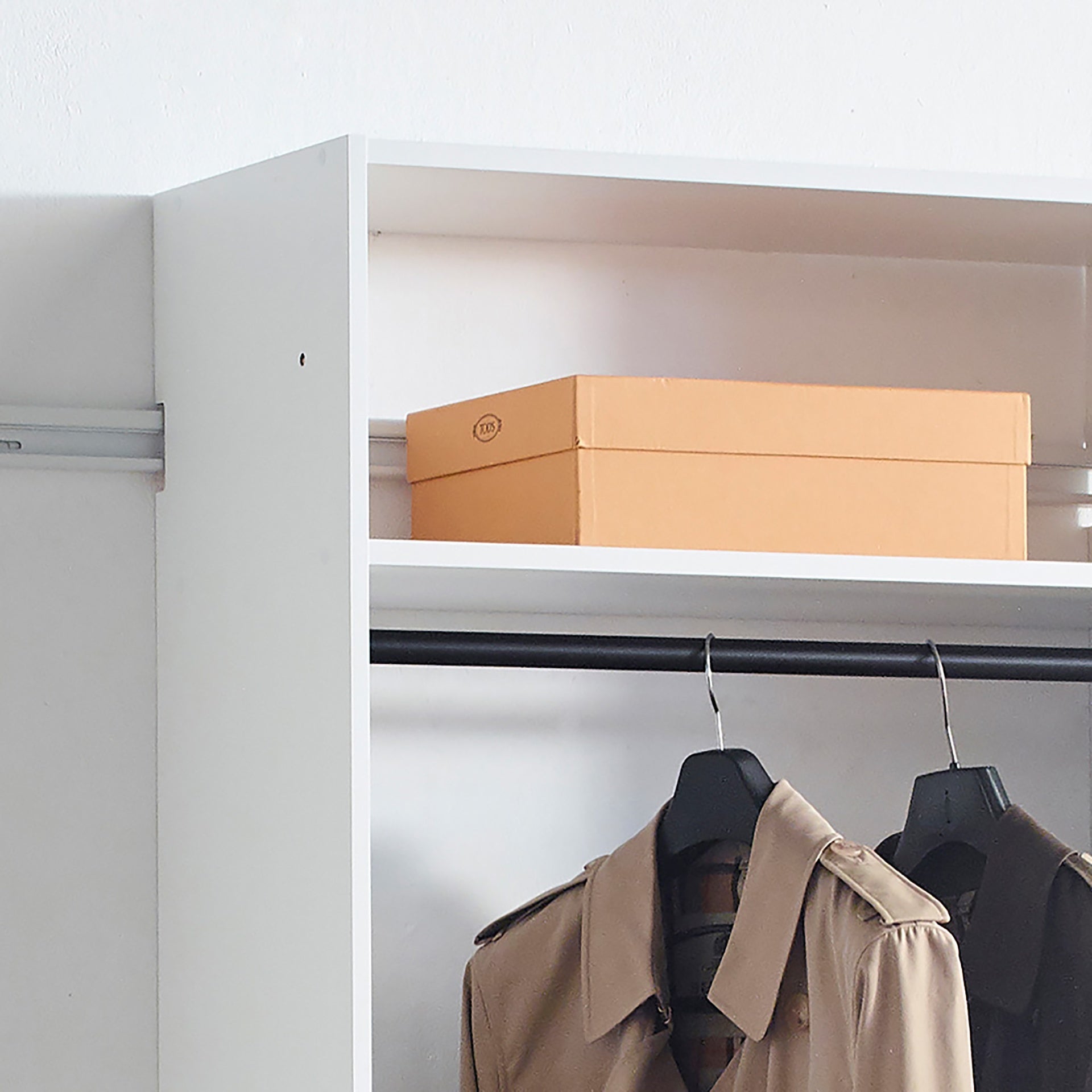 Devi White Wall Mounted Wood Closet System