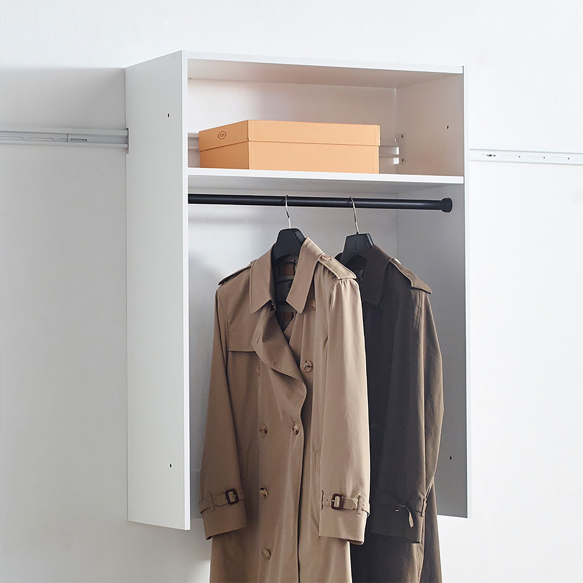 Devi White Wall Mounted Wood Closet System
