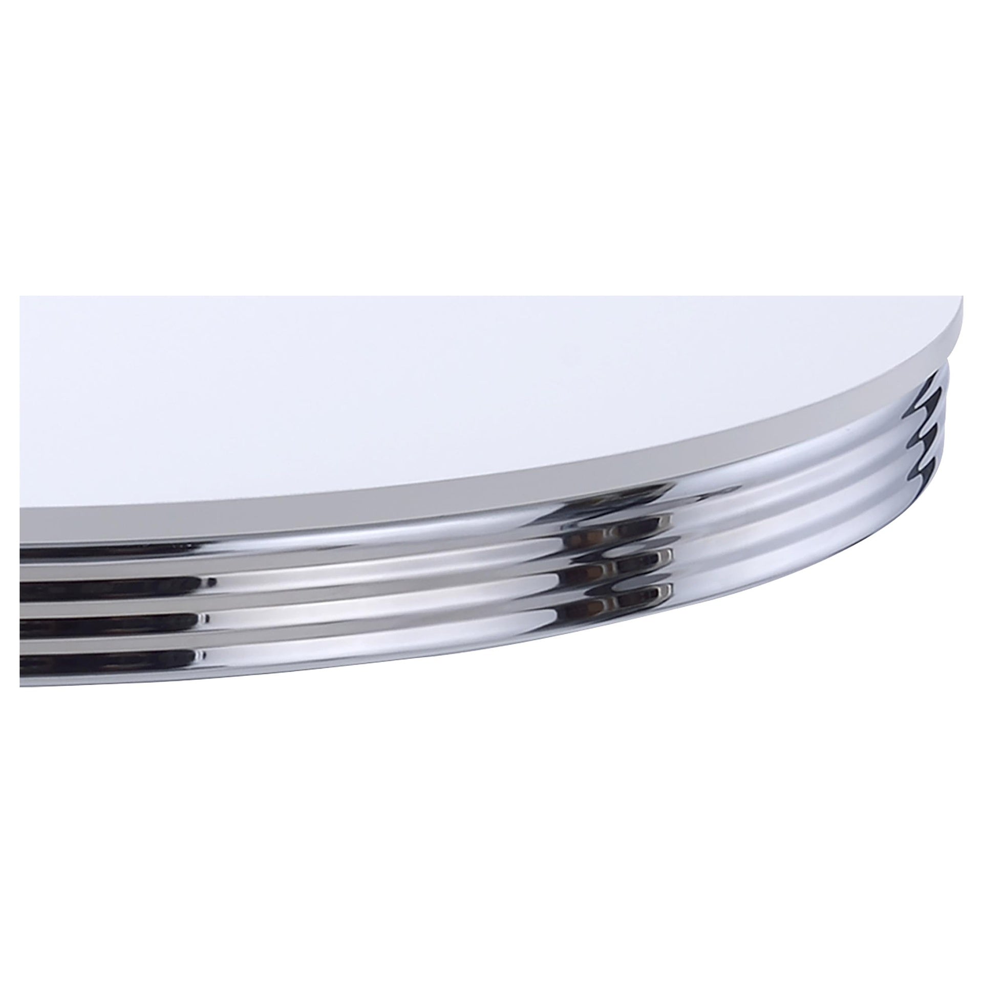 White and Chrome Round Dining Table