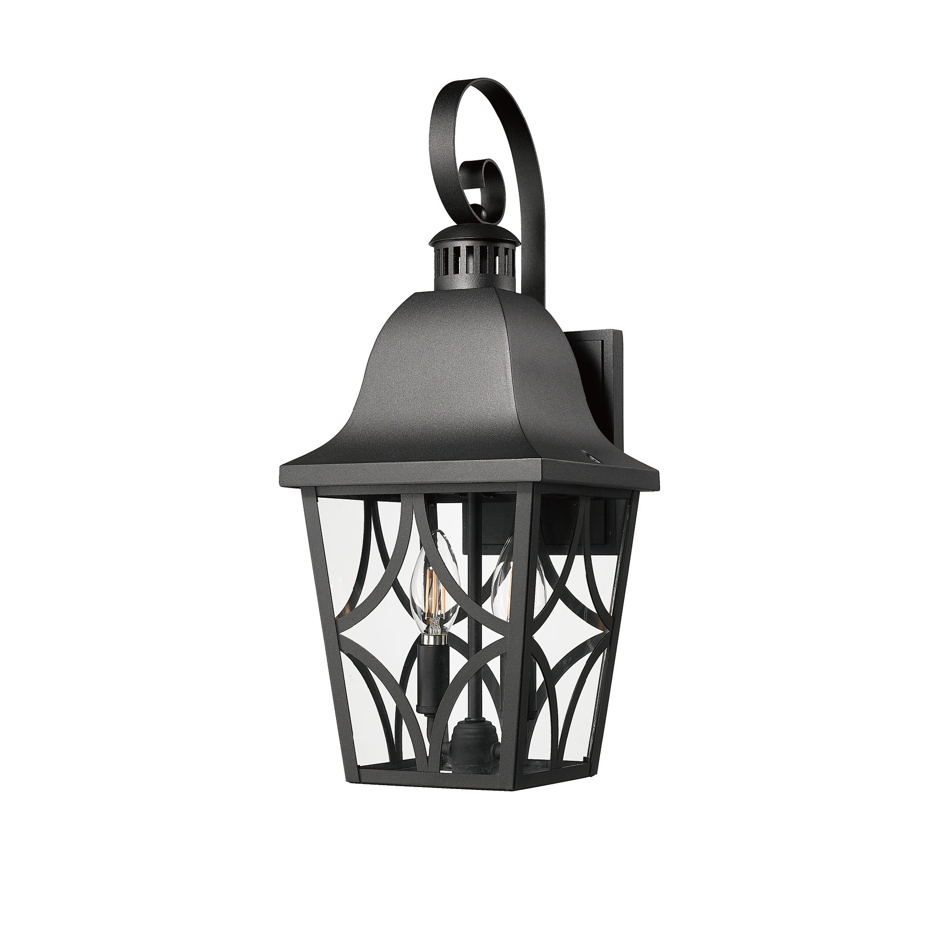 Outdoor Wall Light Fixtures, Waterproof Exterior Wall Sconce Porch Lights, Matte Black Outdoor Wall Lantern with Clear Glass, Outside Wall Mount Lighting for House, Garage, Front Door (2 pack)