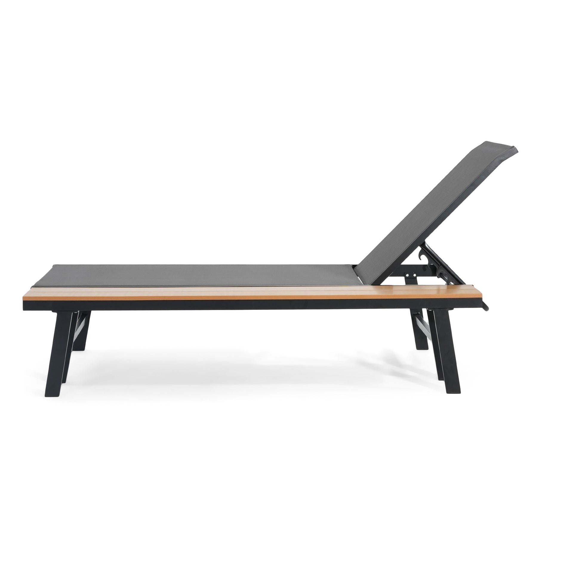 WATERLOO CHAISE LOUNGE WITH ATTACHED WOOD SIDE TABLE, 1PC, (62756.00BLK)