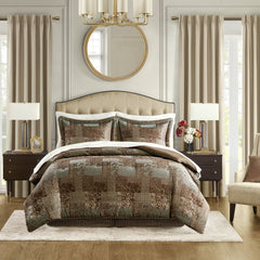 4 Piece Red Comforter Set Red Cal King