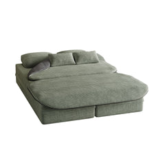75''2-in-1 Foldable Sofa,Convertible Sleeper Foam Sofa Bed with Multi Functional Blanket, Corduroy Floor folding sofa bed,  Floor Sofa Lounge Sofa for Living Room Bedroom Lounge Studio