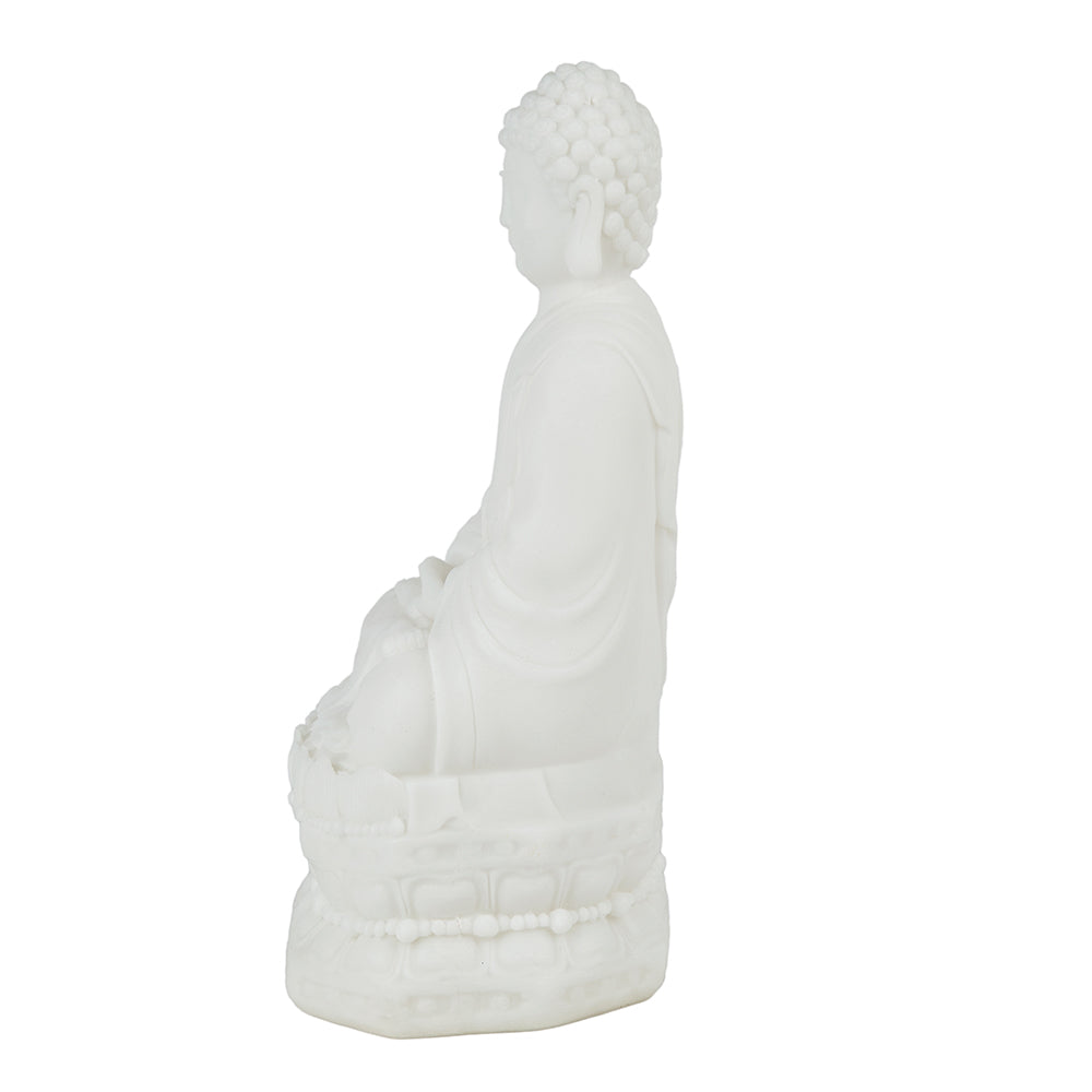 5.5x4.7x11.8" White Sitting Buddha Figure