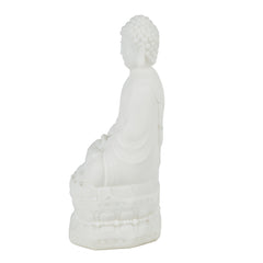 5.5x4.7x11.8" White Sitting Buddha Figure