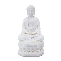 5.5x4.7x11.8" White Sitting Buddha Figure