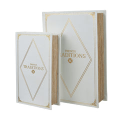 Set of 2 Book Boxes, L:10.6x6.9x2.6", S:8x5x2"