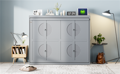 Queen  Size Murphy Bed Wall Bed,Gray