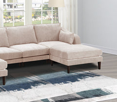 Modern Gorgeous 6pcs Modular Sectional Set Armless Chairs One Arm Chair Ottoman U-Shaped Couch Living Room Furniture