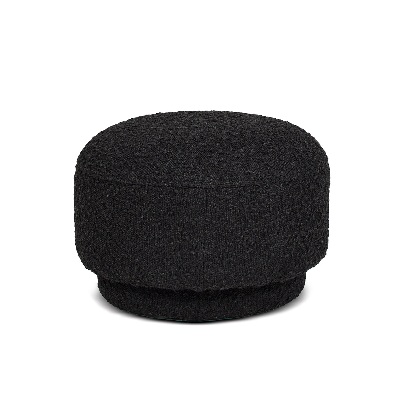 Fuji 15" Mushroom Footstool Ottoman, Ebony Black Boucle