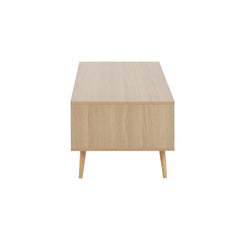 Astro Contemporary Coffee Table in Natural and White Wood by LumiSource