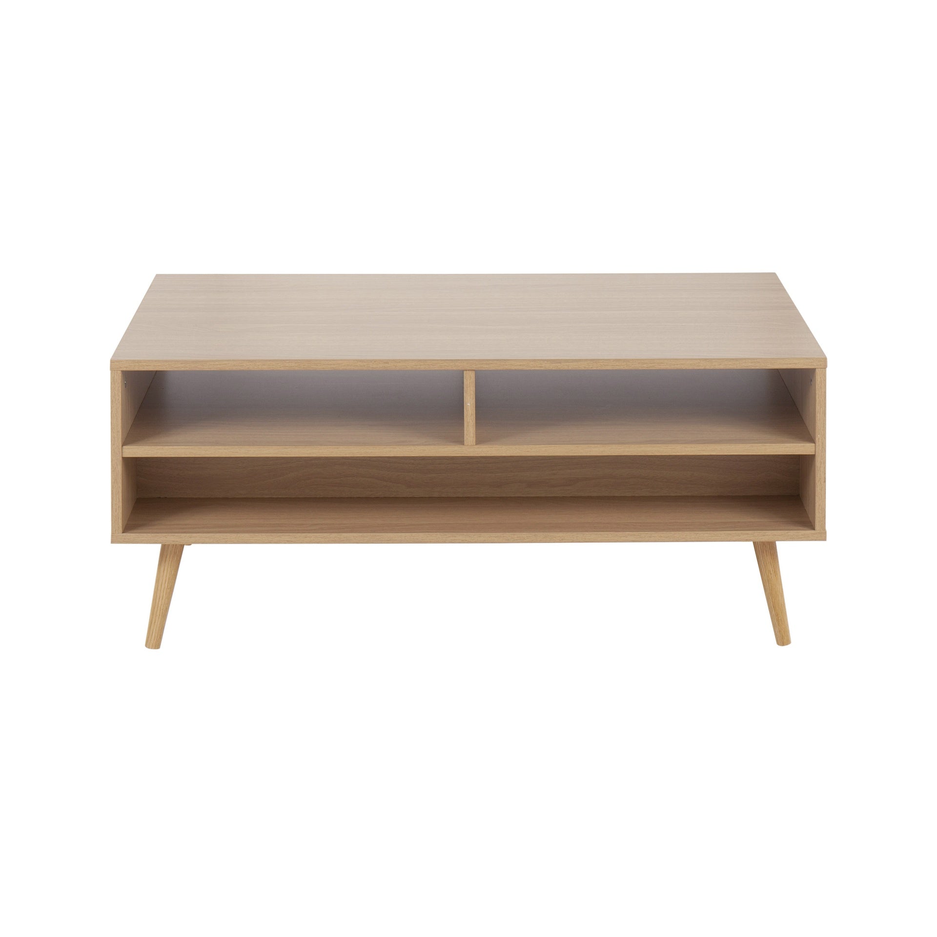 Astro Contemporary Coffee Table in Natural and White Wood by LumiSource