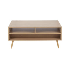 Astro Contemporary Coffee Table in Natural and White Wood by LumiSource