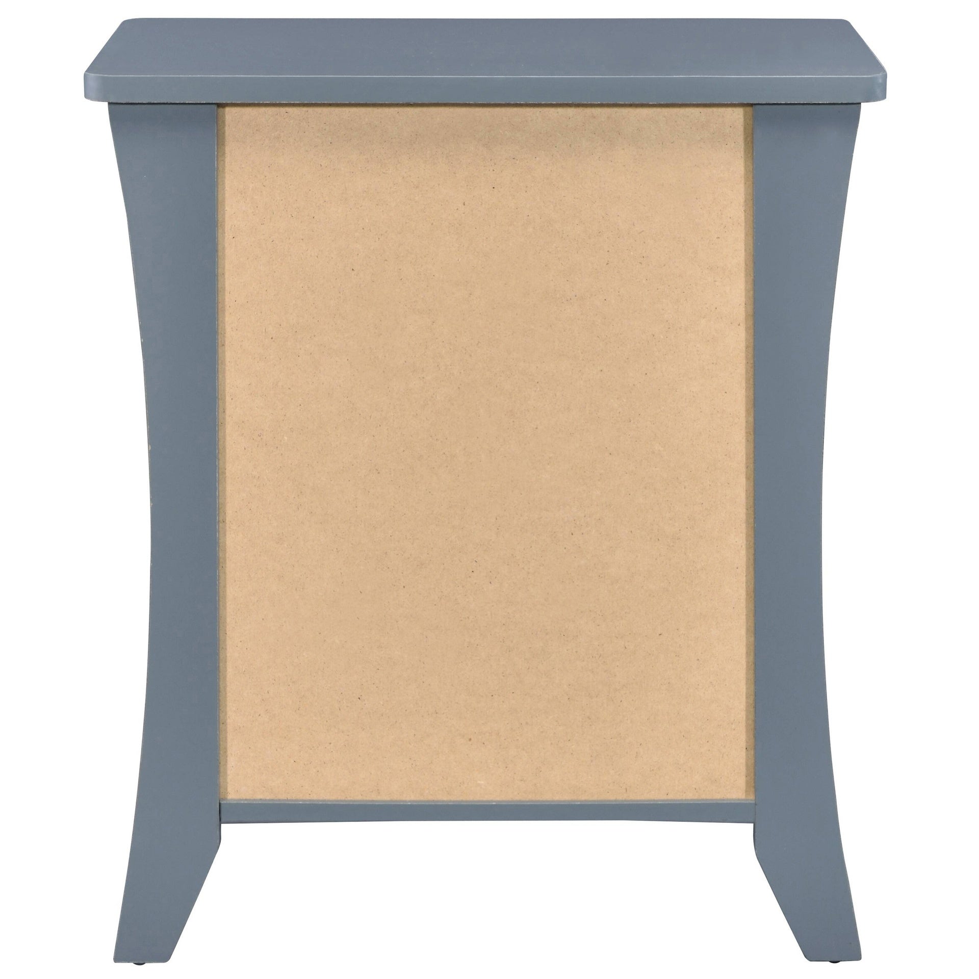 Grey Nightstand with 2 Drawers and Open Shelving