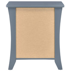Grey Nightstand with 2 Drawers and Open Shelving